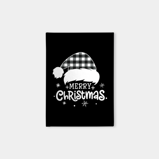 Merry Christmas Buffalo White Plaid Santa Hat Xmas Holiday - Merry Christmas - Pillow