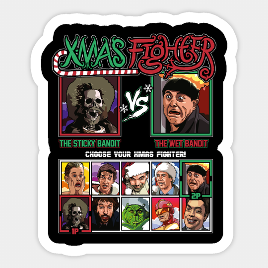 Xmas Fighter - Sticky Bandits vs Wet Bandits - Xmas - Sticker