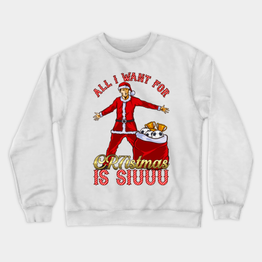 All I Want for CR7istmas is SIUUU - Cristiano Ronaldo / Manchester United MUFC Christmas Jumper/T-Shirt Design - Mufc - Baseball T-Shirt