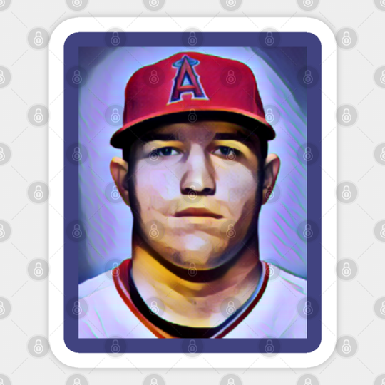 Mike Trout CARTON ART - baseball gifts vintage Retro for BOYS AND dad - Mike Trout - Sticker