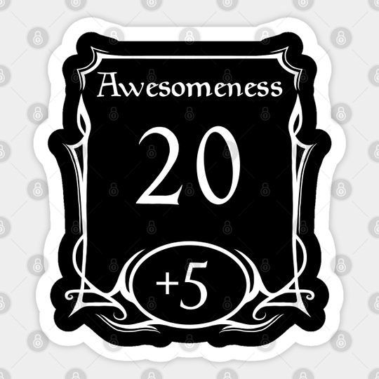 DnD Stat Awesomeness - White - Dnd - Sticker