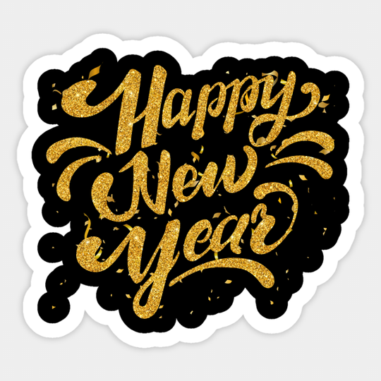 Happy New Year NYE Party - Funny New Years Eve Confetti - Happy New Year - Sticker