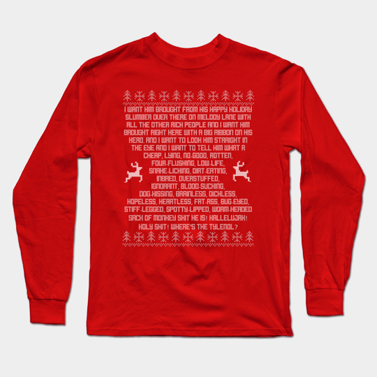 Clark Griswold Rant Ugly Christmas Sweater - Clark Rant - Long Sleeve T-Shirt