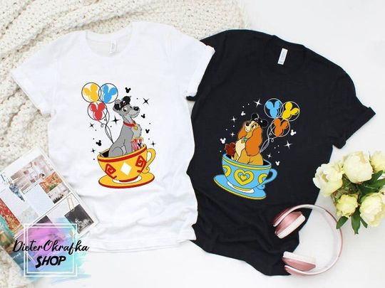 Lady and the Tramp Couple Shirt, Disney Balloon Shirts, Disney Couple Shirt, Disney Honeymoon Shirts