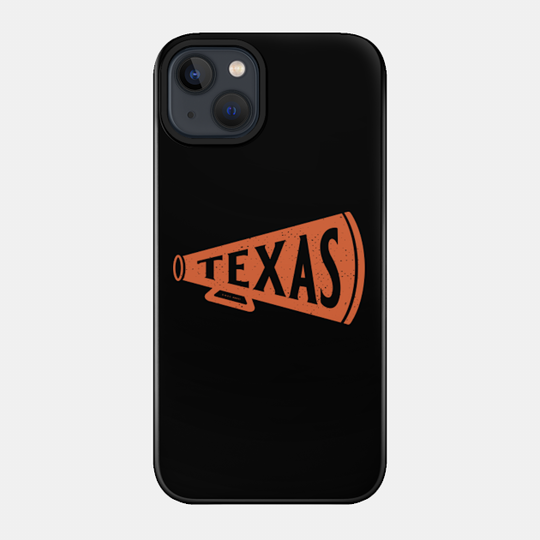 Vintage Megaphone - Texas Longhorns (Orange Texas Wordmark) - Texas Longhorns - Phone Case