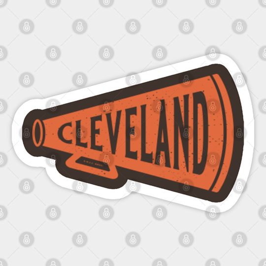 Vintage Megaphone - Cleveland Browns (Orange Cleveland Wordmark) - Cleveland Browns - Sticker