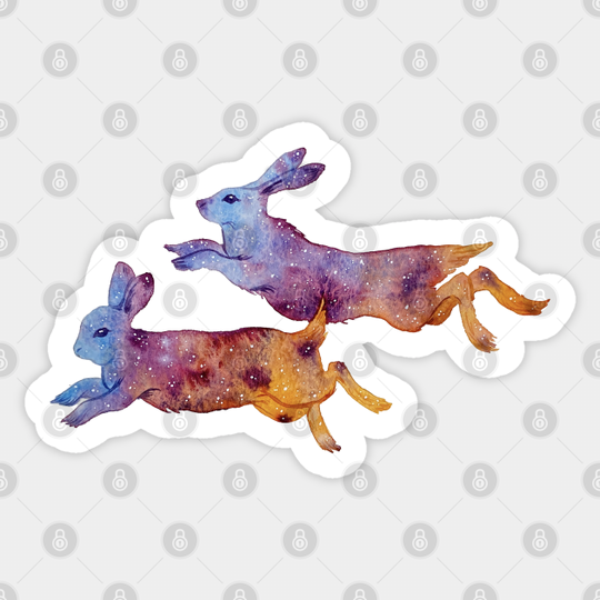 Celestial Rabbits - Bunnies - Sticker