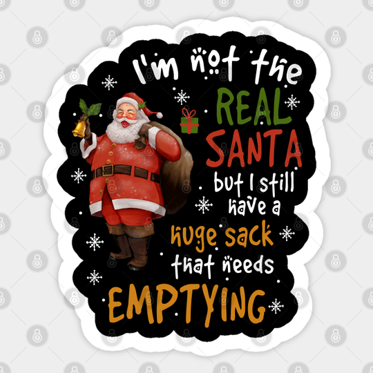 Naughty christmas for men huge package sack dirty santa joke - Naughty Christmas Sweaters - Sticker