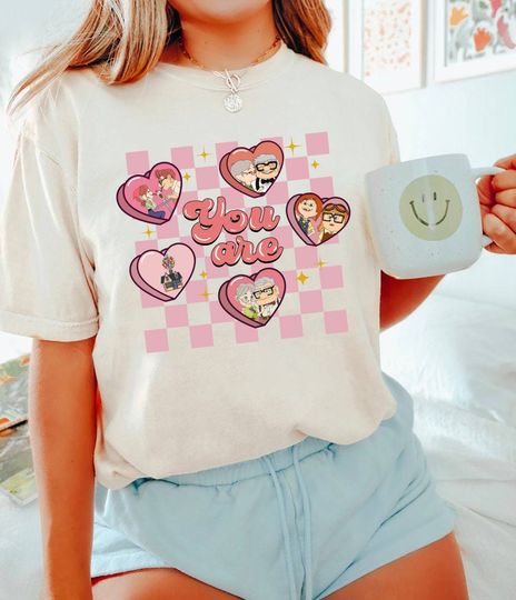 Retro Disney Up Carl And Ellie Happy Valentine's Day Shirt, Matching Valentine Couple