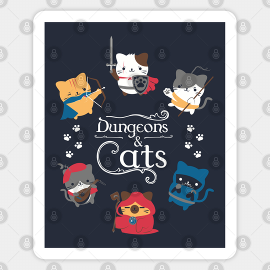 Dungeons & Cats - Dungeons And Dragons - Sticker