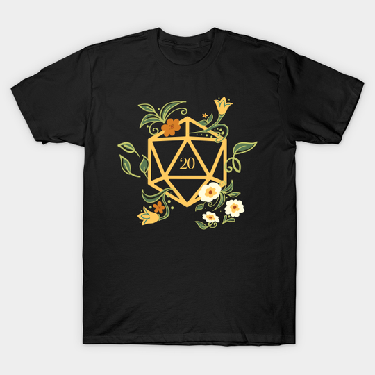 Polyhedral D20 Dice for Plant Lovers - Dungeons And Dragons - T-Shirt