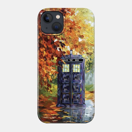 Blue Phone booth at fall zone - Tardis - Phone Case