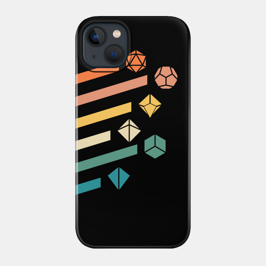 Retro Minimalist Polyhedral Dice Set Tabletop RPG - Dungeons And Dragons - Phone Case