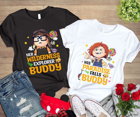 Disney Pixar Up Couple Shirt, His Paradise Falls Buddy, Ellie Fredricksen Shirt, Disney World Matching Shirt