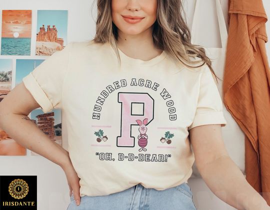 Disney Winnie The Pooh Piglet Hundred Acre Wood Oh D-D-Dear T-shirt