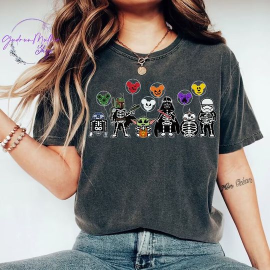 Discover Retro Star Wars Halloween Shirt, Disneyland Skeleton Shirt, Vintage Disneyland Halloween Shirt