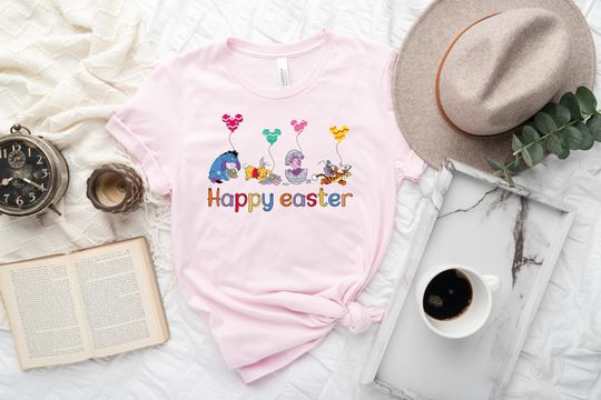 Disney Characters Happy Easter Mickey Balloon Shirt, Disney Winnie And Friends Shirt