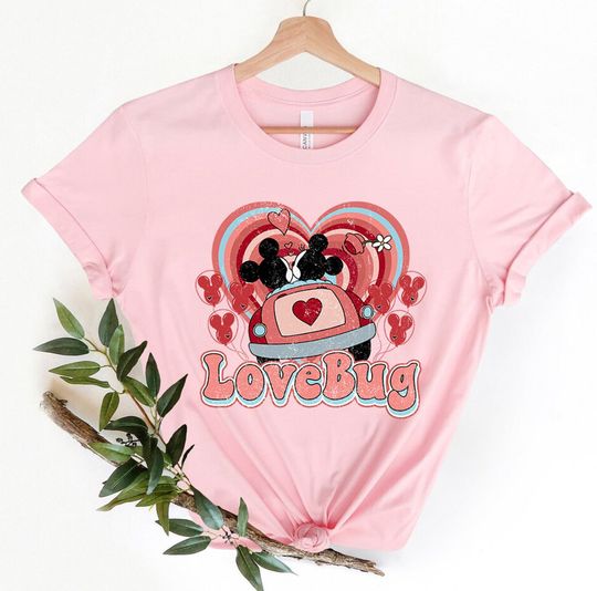Discover Retro Mickey Minnie, Love Bug Valentine Shirt, Retro Disney Valentine Shirt