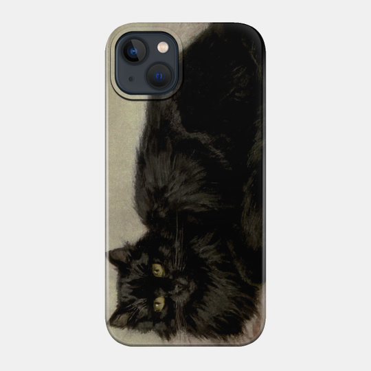 Vintage Painting of a Black Cat (1903) - Black Cat - Phone Case