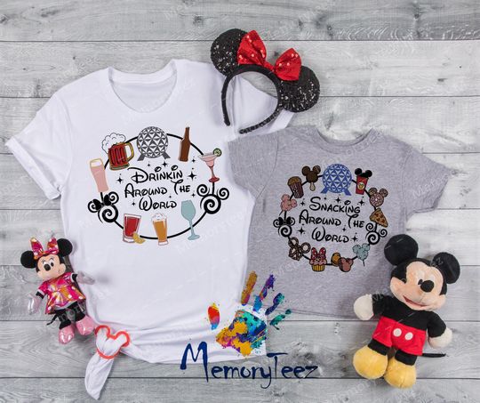 Disney Shirt, Disney Epcot Shirt, Drinking Around the World, Snacking Around the World