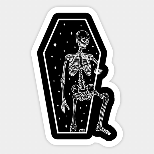 Skeleton Coffin - Skeleton - Sticker