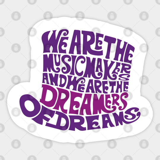 Willy Wonka Hat Dreams - Purple - Willy Wonka - Sticker