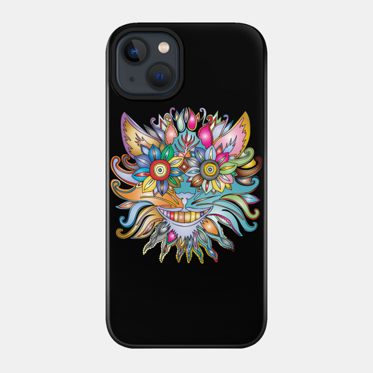 Anthropomorphic Trippy Psychedelic Colorful Flower - Psychedelic - Phone Case