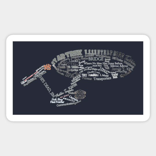 Enterprise Word Cloud - Star Trek - Sticker