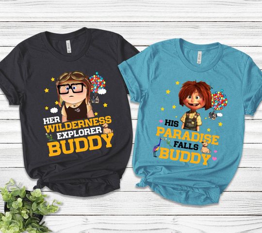 Disney Pixar Up Couple Shirt, His Paradise Falls Buddy, Carl Ellie Shirt, Disney Couple Shirt