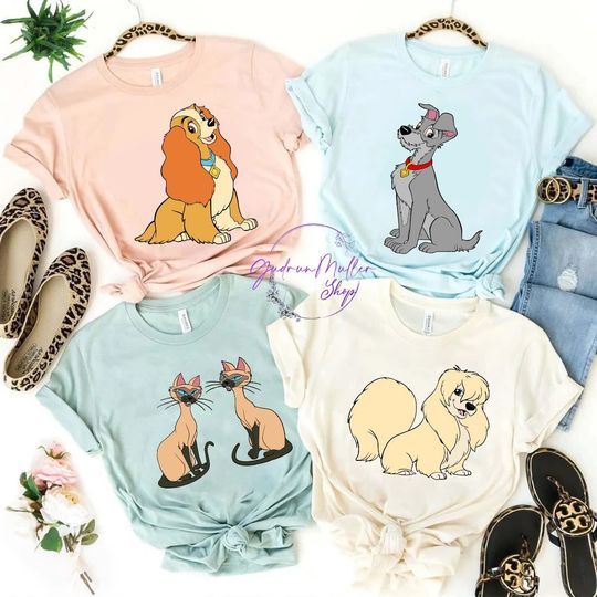 Lady and the Tramp Shirt, Disney Character Shirt, Disney The Tramp Shirt, Disney Lady Shirt, Disney Dog Shirt