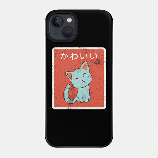 'Vintage Japanese Kawaii Cat' Cool Japanese Cats - Japanese - Phone Case