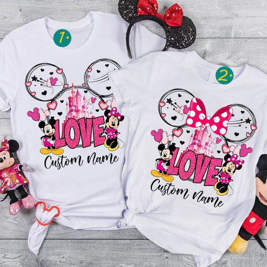 Couple Disney Matching Shirts, Love Disney Valentine's Day Family Shirt