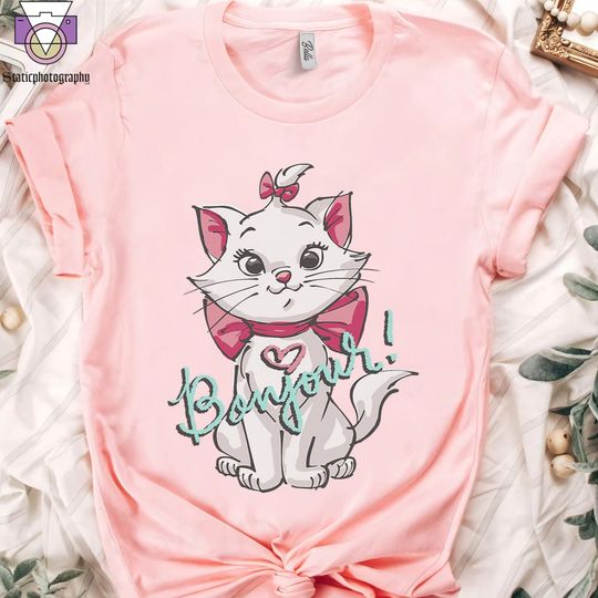 Disney The Aristocats Characters Cute Marie Bonjour Shirt