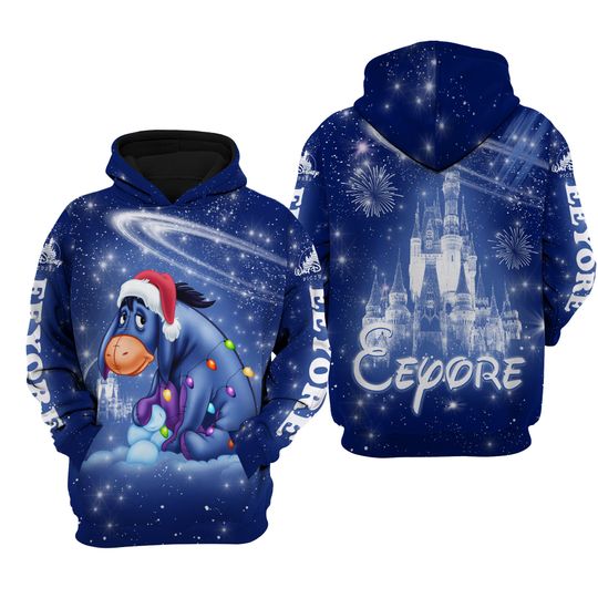 Eeyore Donkey Castle Fireworks Blue Disney Tumber 30 oz