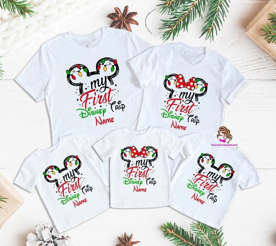 My First Disney Christmas Trip Personalized Disney Christmas Shirt