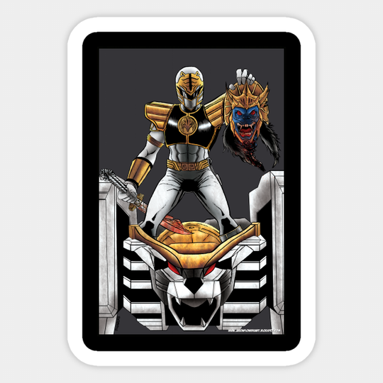 Power Rangers - White Ranger vs Goldar - Power Rangers - Sticker
