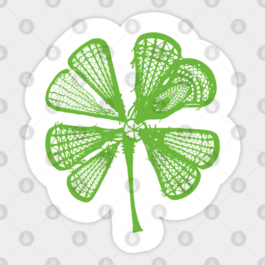Four Lax Clover (Double Sided) - Lacrosse - Sticker