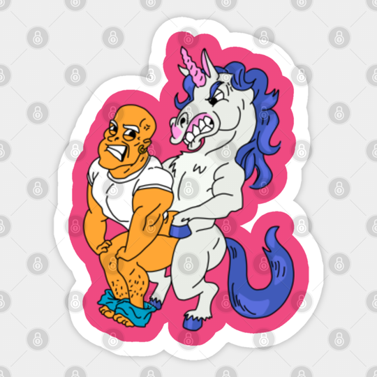 Drawing of a Unicorn - Big Mouth - Sticker