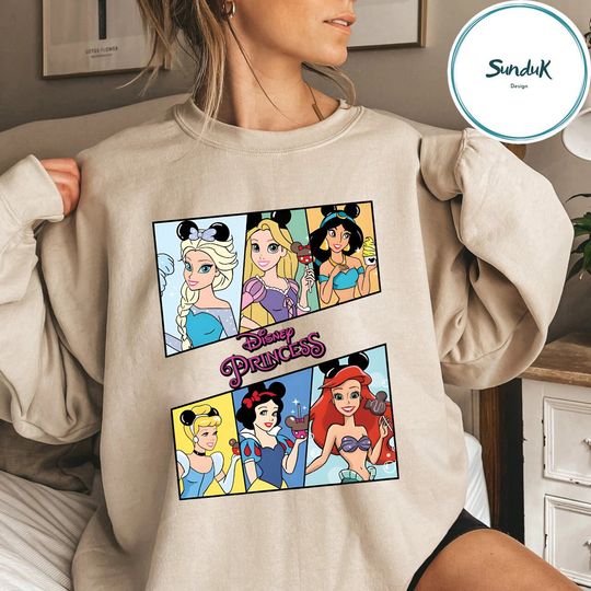 Disney Princess Sweatshirt, Retro Princess