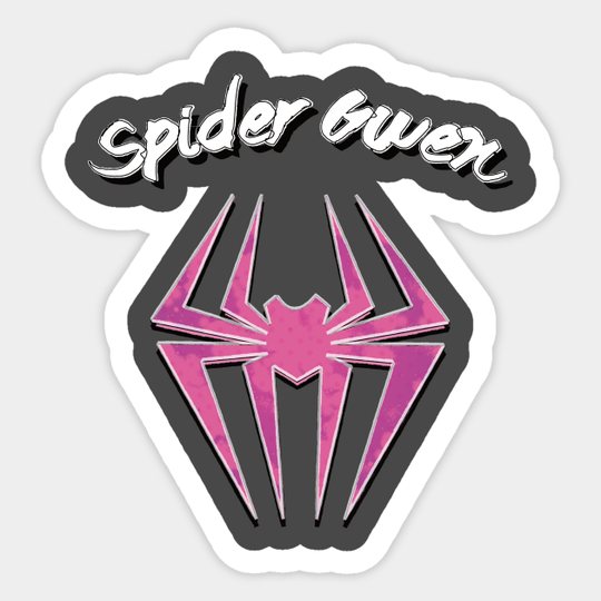 Spider Gwen Logo and Text - Spider Man - Sticker