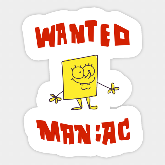 SpongeBob SquarePants Classic - Wanted Maniac - Spongebob - Sticker