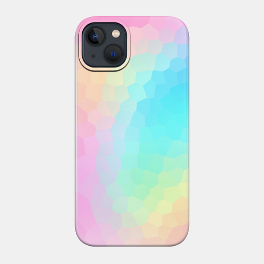 Pastel Rainbow Gradient with Stained Glass Effect - Pastel Rainbow - Phone Case