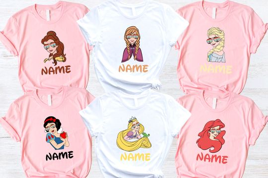 Custom Disney Princess Shirt, Princess Jasmine, Princess Moana, Princess Belle