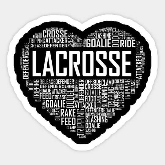 Love Lacrosse Heart - Lacrosse - Sticker