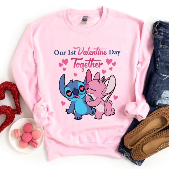 Disney Stitch Valentine Day Sweatshirt Cute Stitch Happy Valentine