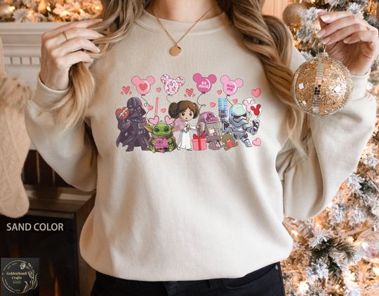Disney Star Wars Valentines Day Sweatshirt, Star Wars Couple Sweatshirt