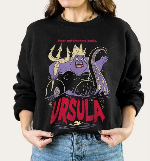 Vintage The Little Mermaid Ursula Sweatshirt, Ursula Disney Sweatshirt