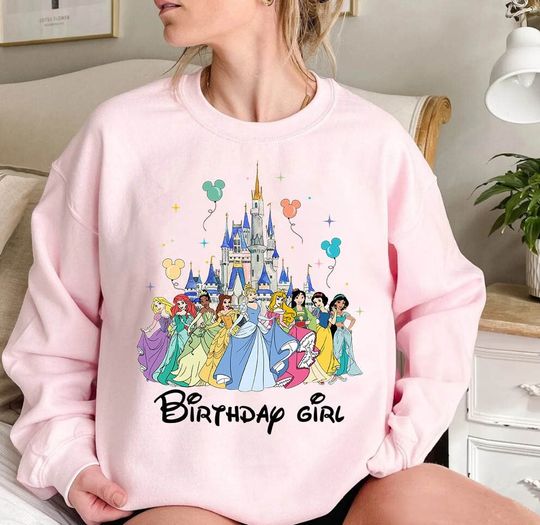 Disney Princess Sweatshirt, Princess Birthday Sweatshirt