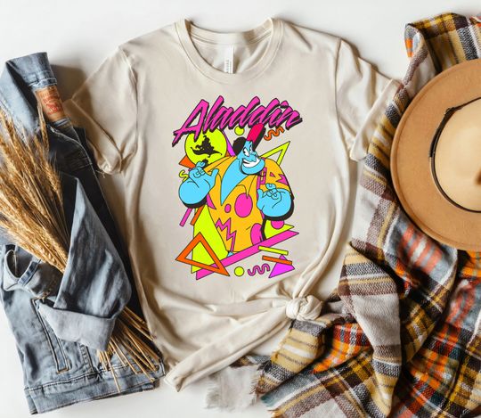 Disney Aladdin Genie 90s Style Portrait T-Shirt
