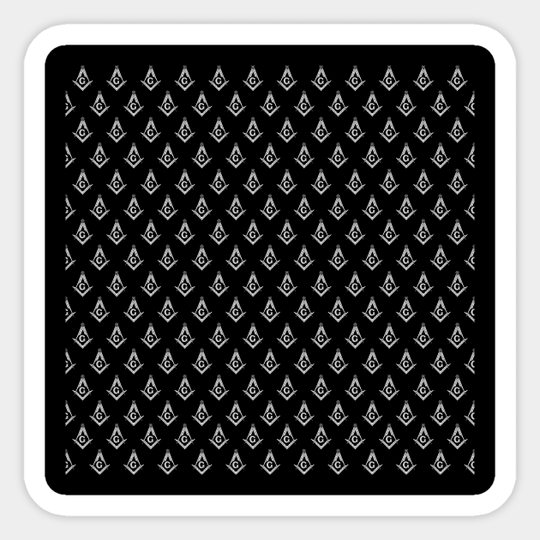 Masonic Pattern (Black) - Masonic Pattern Black - Sticker